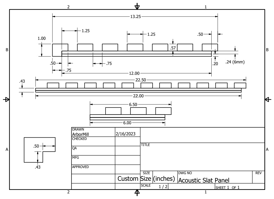 Acoustic Slat Wall Panels (Red Oak)